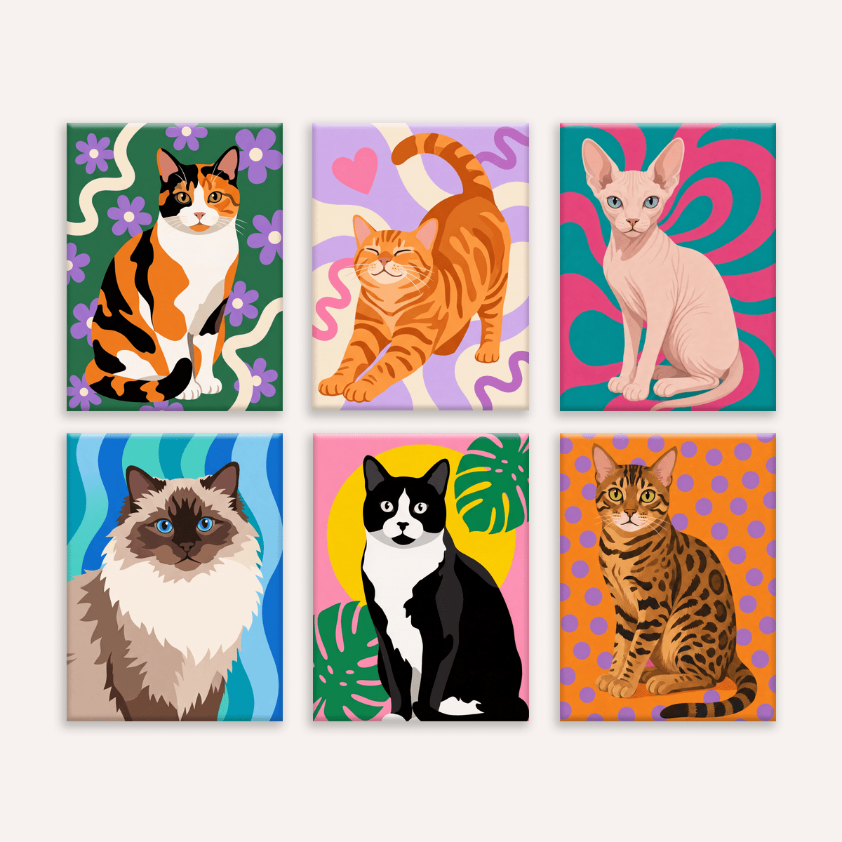 Funky Cats | 6 Mini Kits