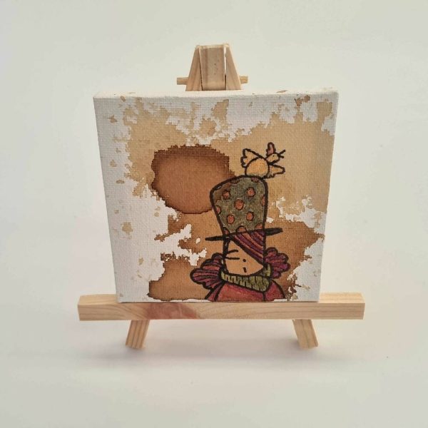 Headline Series : Caitlin Original Tea Stain Art on Canvas