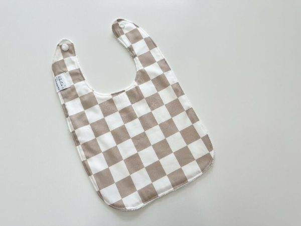 Beige check bib