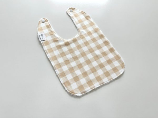 Beige gingham bib