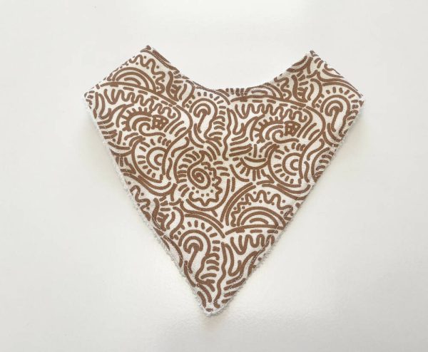 Natural abstract bandana bib