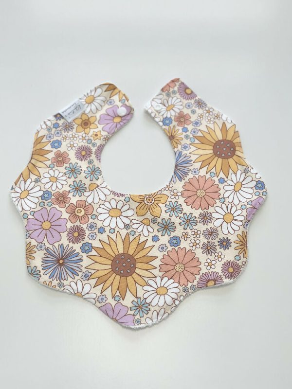 Pastel floral scalloped bib