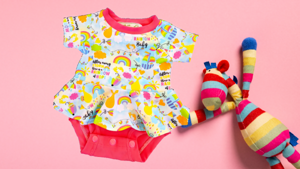 'Rainbow Baby' Onesie with Peplum