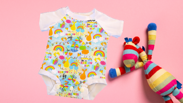 'Rainbow Baby' Onesie with White Contrast