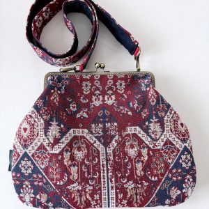 ‘Carpet bag’ metal frame oversized purse