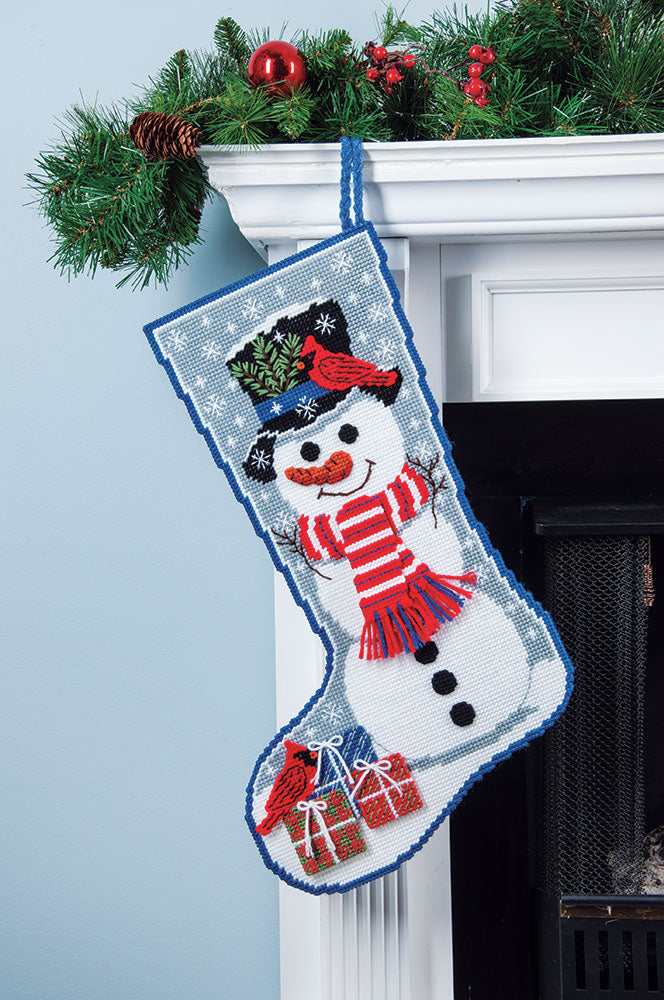 Snowman Stocking Plastic Canvas Kit