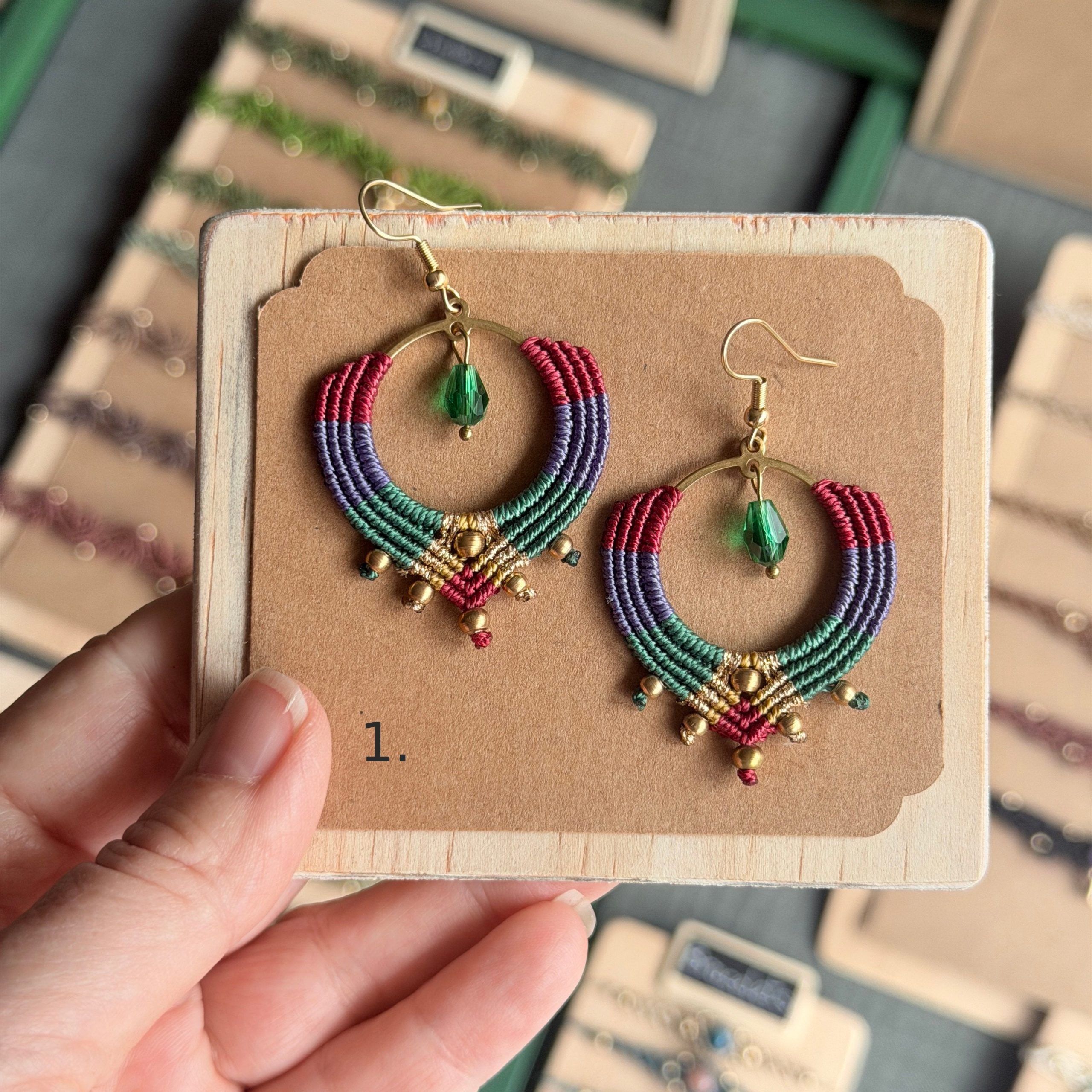 Macrame Multicolour Hoops - several options