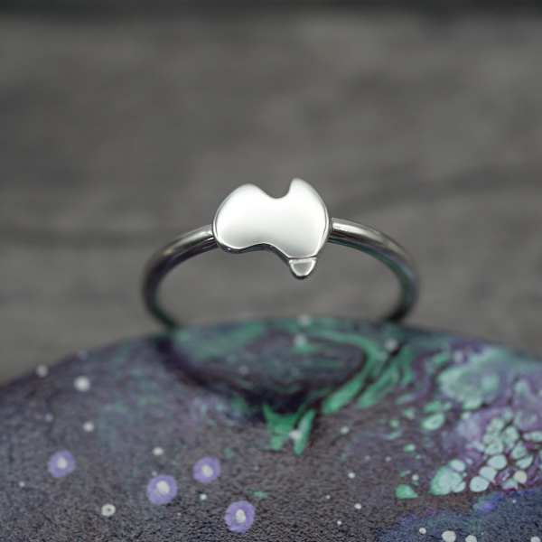 Aussie Map Ring - Handmade Sterling Silver Ring
