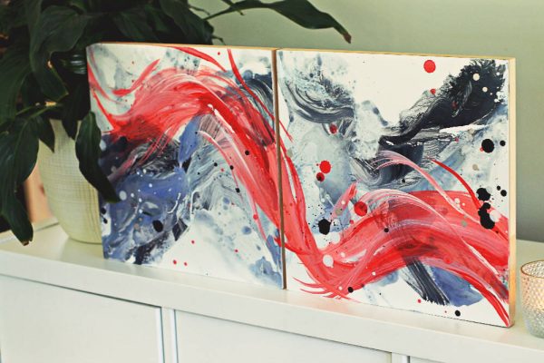 'Awake my soul II'| Original abstract acrylic wall art | diptych