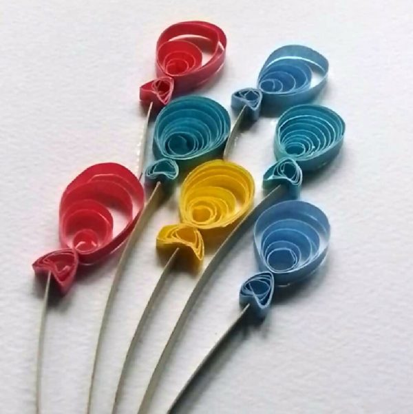 Balloons Paper Quilled Card, wall art