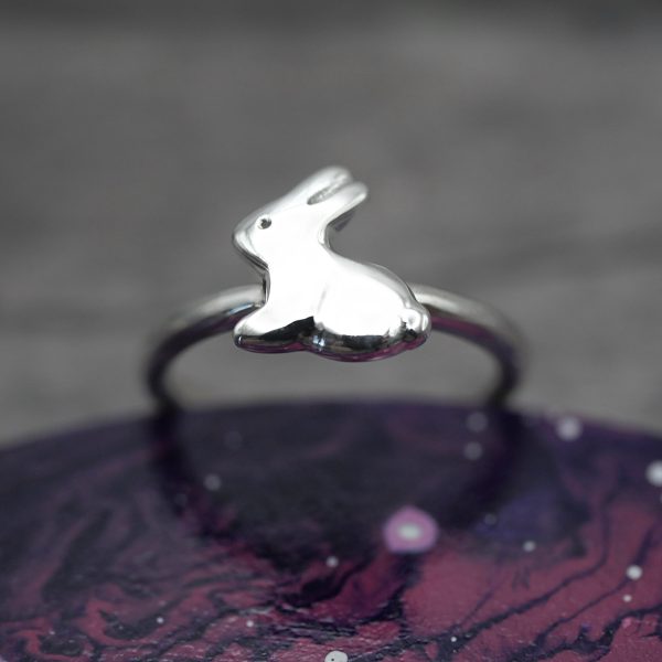 Bunny Ring - Handmade Sterling Silver Rabbit Ring by Purplefish Designs