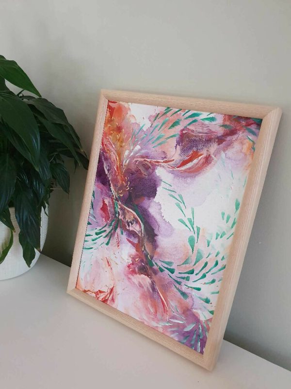 'In the Flow I' | Original abstract mixed media wall art | 30x40cm | framed