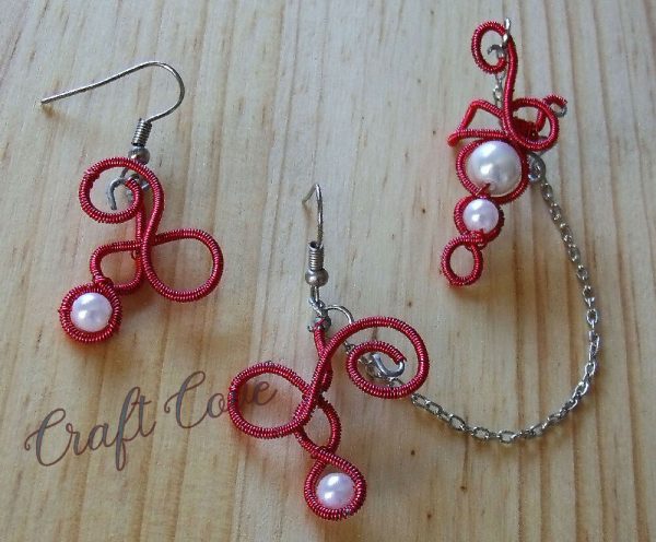 Wirewrapped Earcuff Earring Set