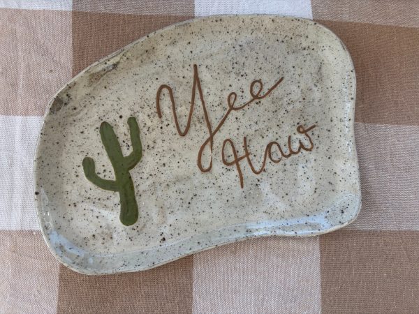 Yee Haw Western Plate - Reclaimed Clay - Cactus