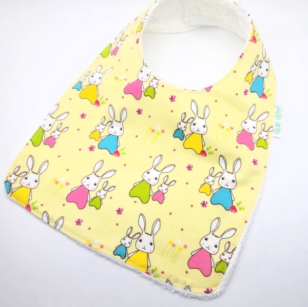 Baby Bib and Bandanna Set Yellow Bunny Fabric