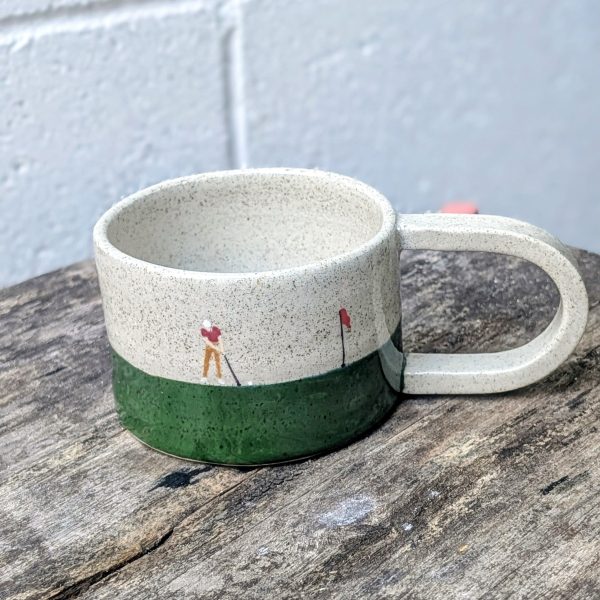 8oz Ceramic Handpainted Golf Mug / Coffee Cup