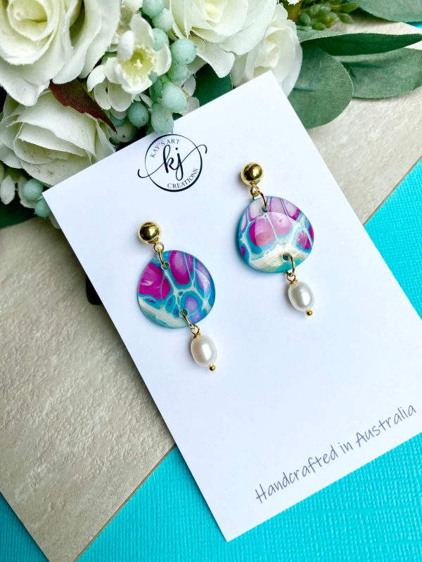 Artisan Freshwater Pearls and Original Art Earrings