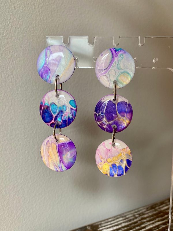 Artisan Hand Painted Stud Dangle Earrings