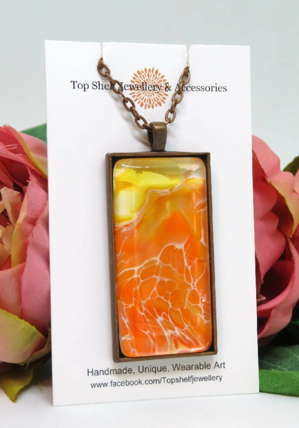 Lemon Orange Acrylic Art Hand Painted Pendant