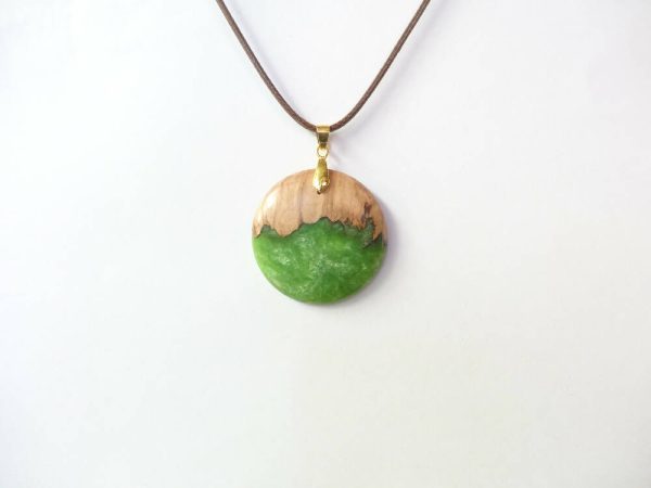 Wood-Resin Curved Front Pendant