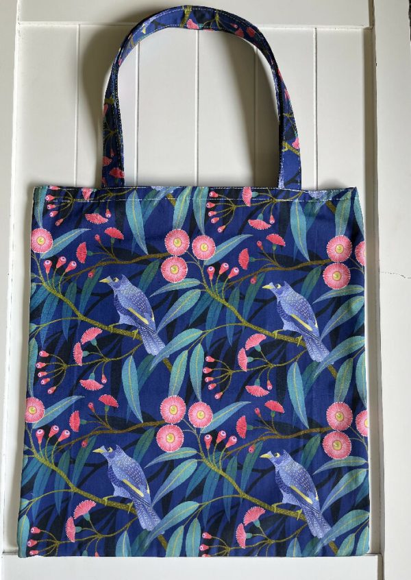 Australian birds and blossoms library/shopping bag