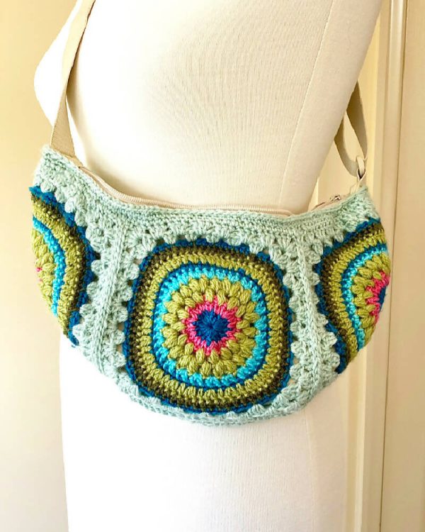 Crossbody handmade crochet bag
