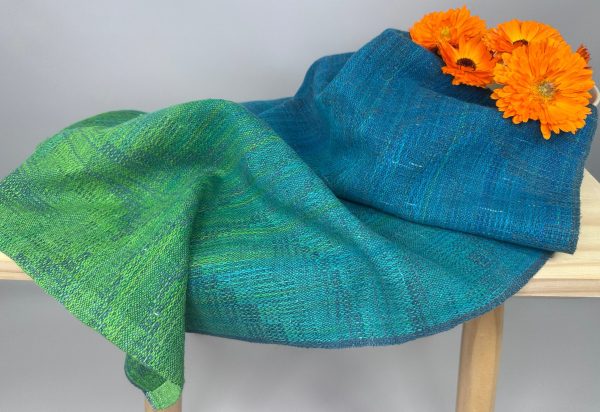 Hand-Dyed and Handwoven Linen/Cotton Tea Towels with Individuality