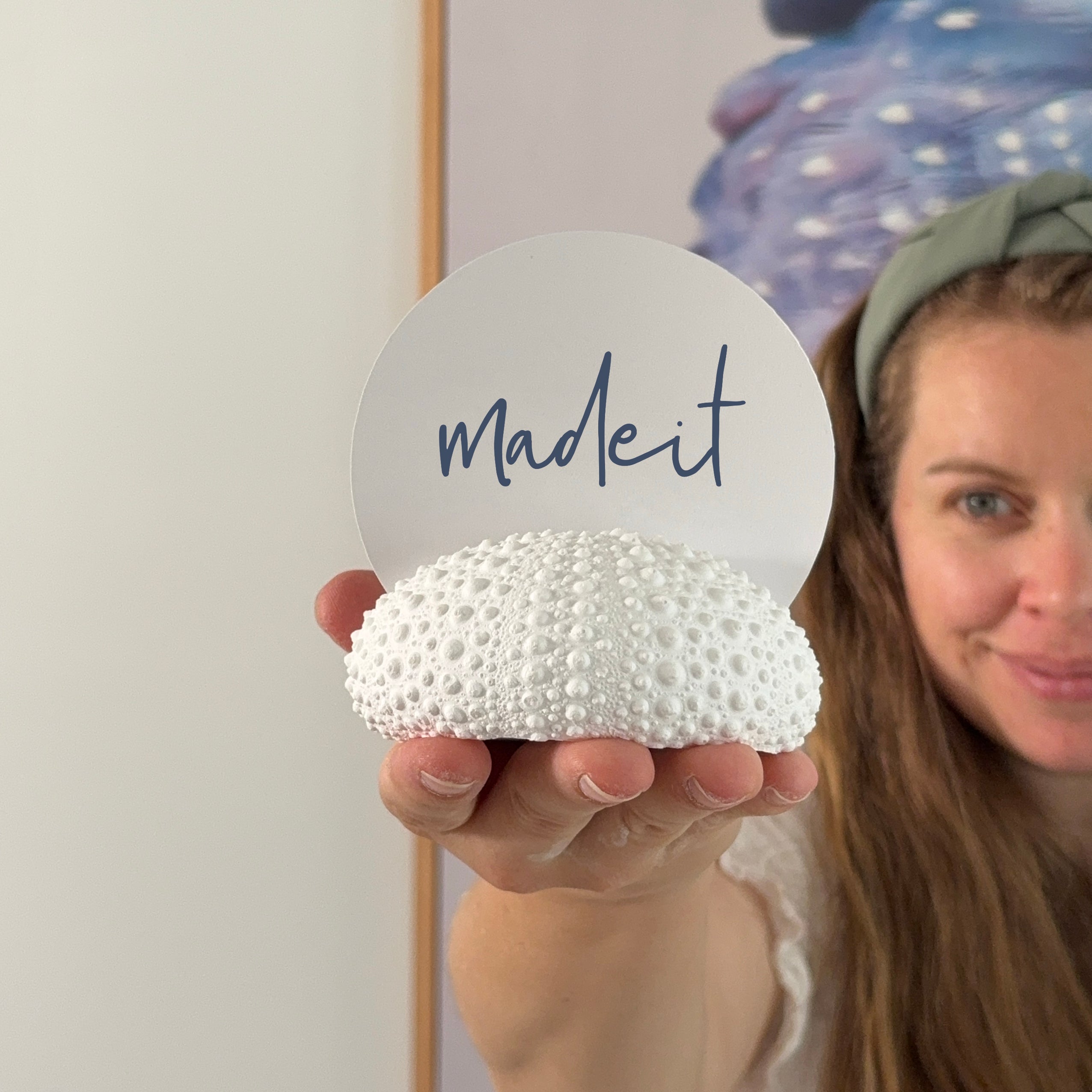 Large sea urchin photo/sign holder - eco resin