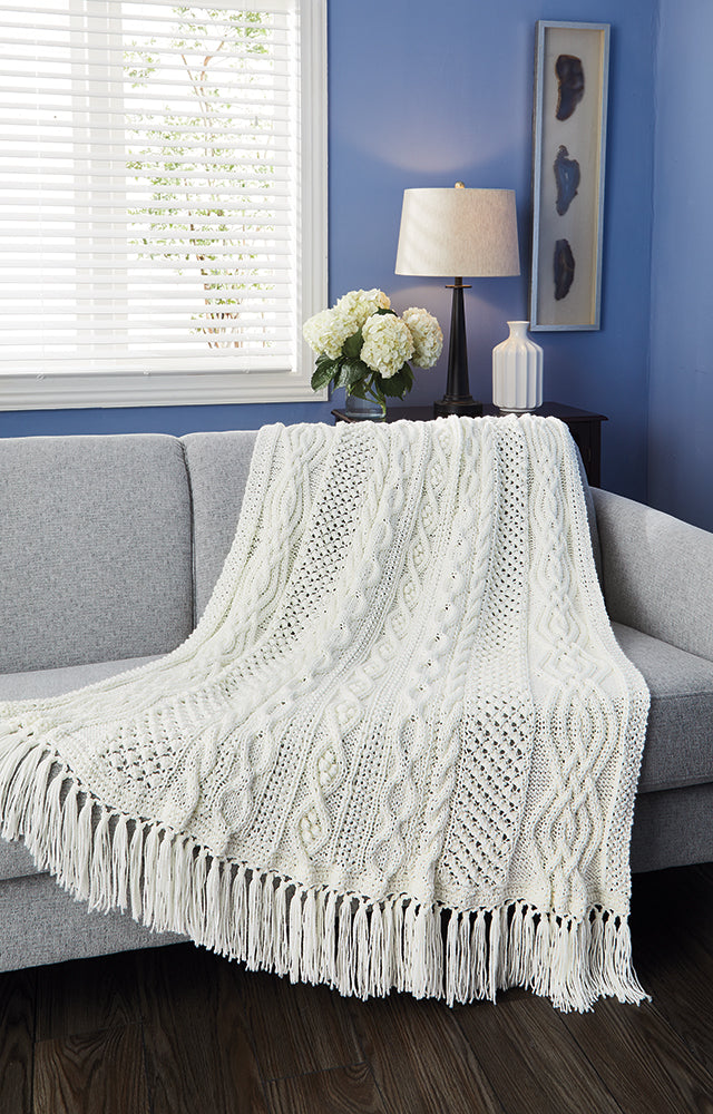 Triple Braid Diamond Throw