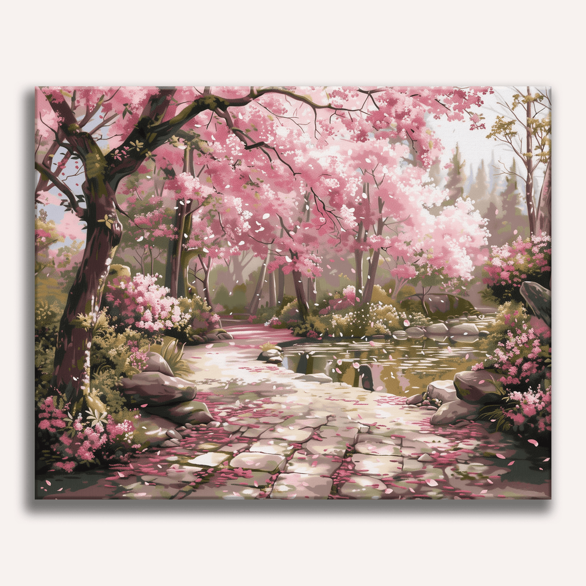 Serene Sakura Stone Path