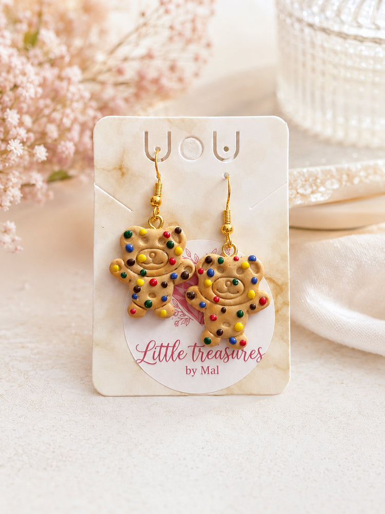 Handmade Tiny Teddy Earrings