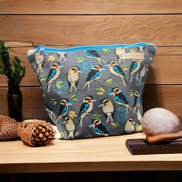 Handmade Kookaburra Zippered Lined Pouch